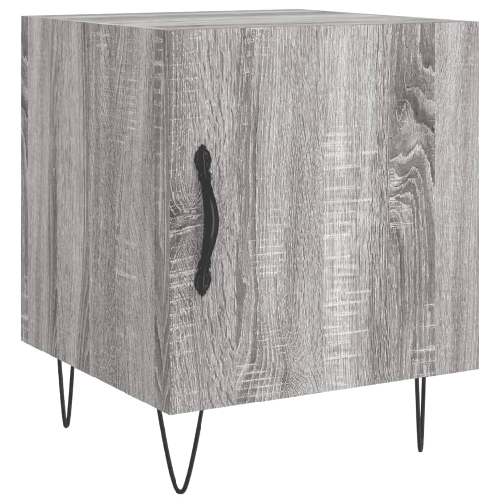 Grey Sonoma Bedside Cabinet, Engineered Wood, 40x40x50 cm