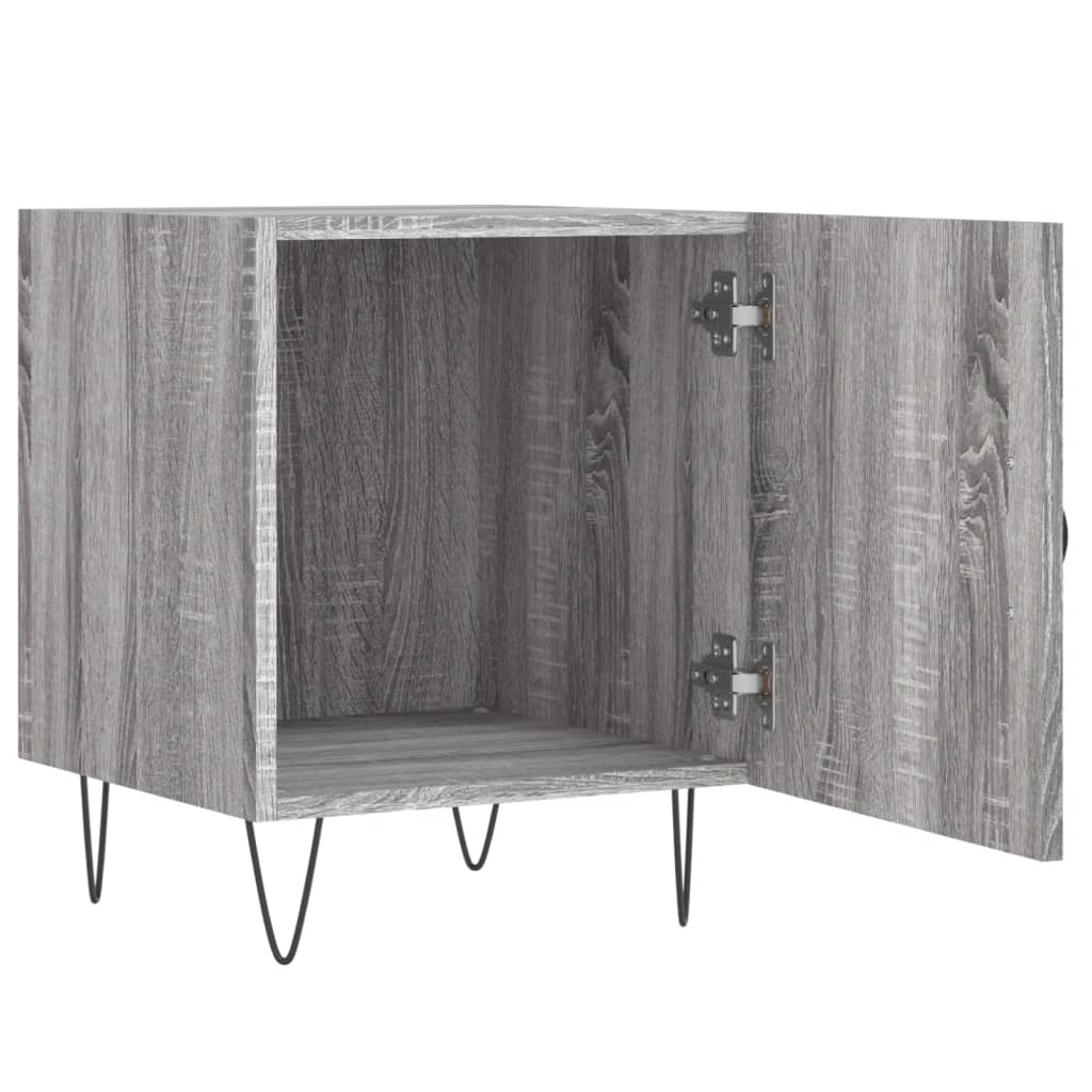 Grey Sonoma Bedside Cabinet, Engineered Wood, 40x40x50 cm