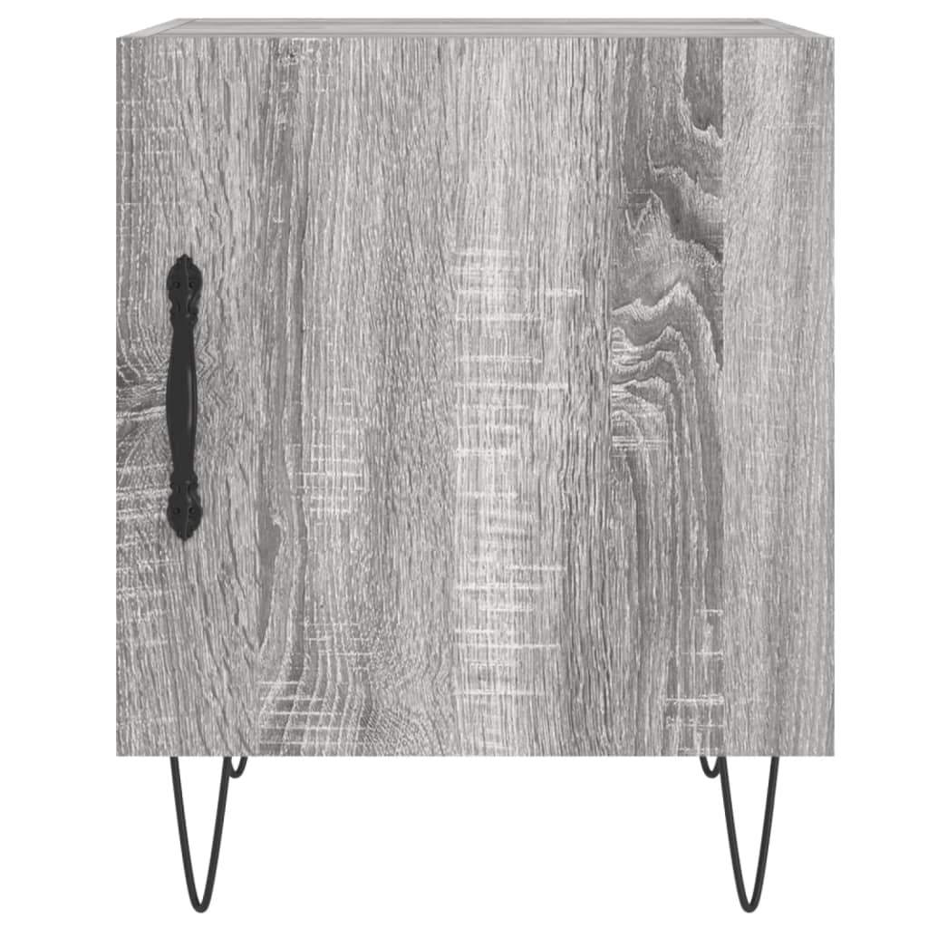 Grey Sonoma Bedside Cabinet, Engineered Wood, 40x40x50 cm