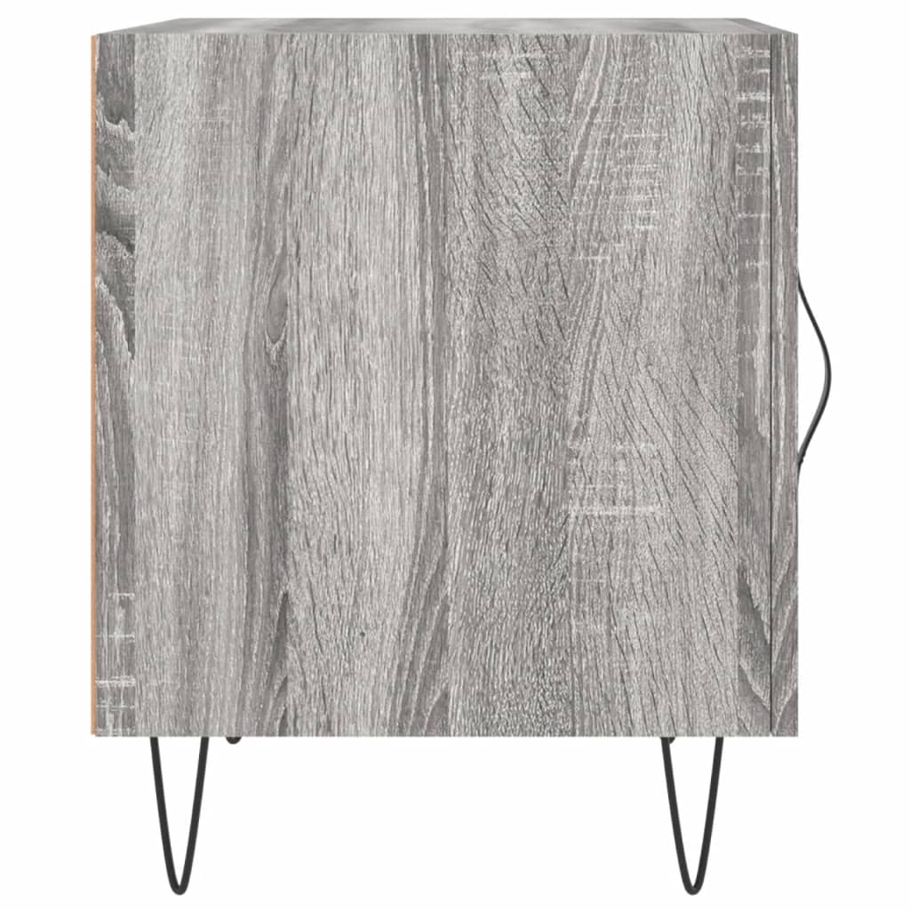 Grey Sonoma Bedside Cabinet, Engineered Wood, 40x40x50 cm