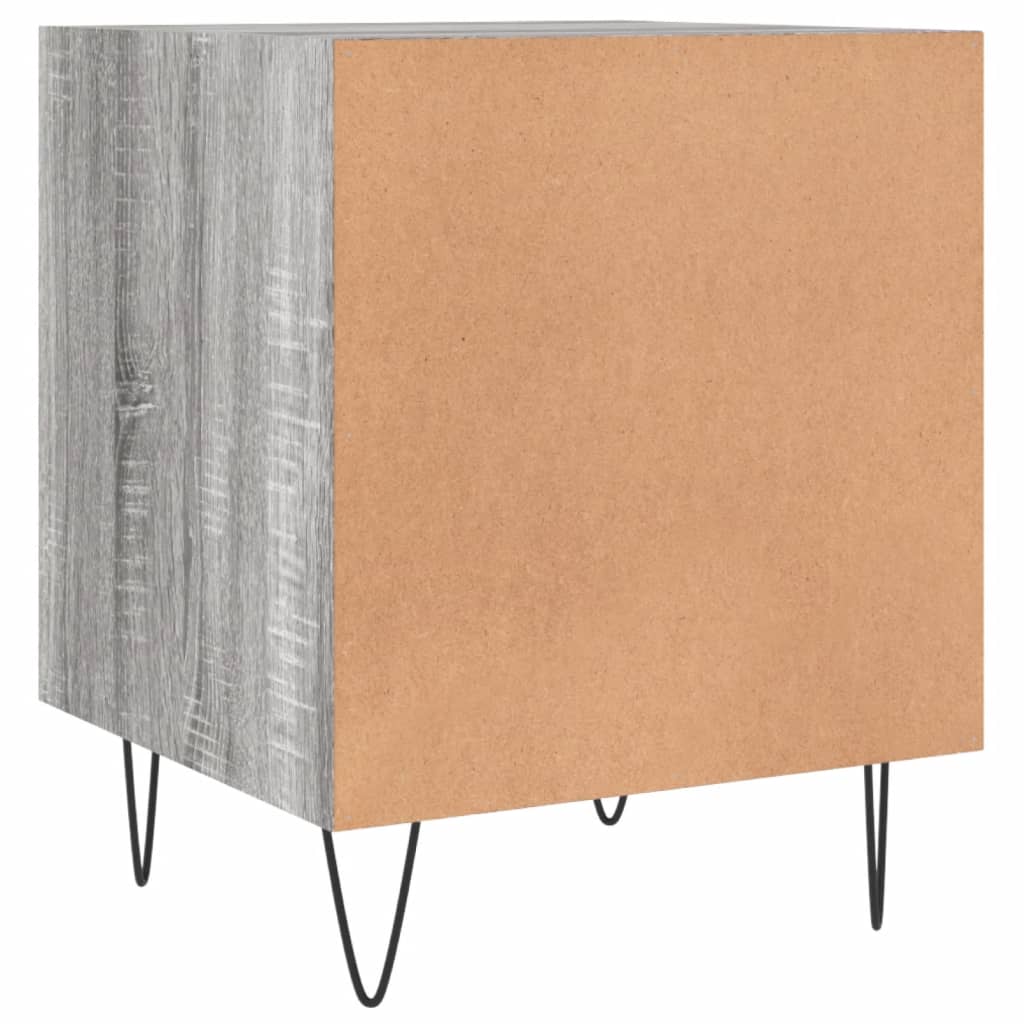 Grey Sonoma Bedside Cabinet, Engineered Wood, 40x40x50 cm