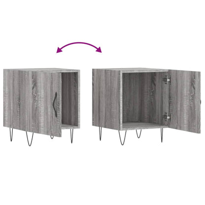 Grey Sonoma Bedside Cabinet, Engineered Wood, 40x40x50 cm