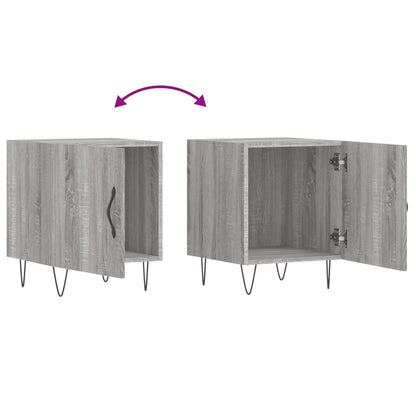Grey Sonoma Bedside Cabinets 2pc, 40x40x50cm Engineered Wood