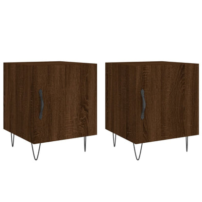Brown Oak Bedside Cabinets, 2 Pcs, 40x40x50 cm, Engineered Wood