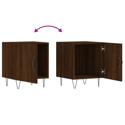 Brown Oak Bedside Cabinets, 2 Pcs, 40x40x50 cm, Engineered Wood