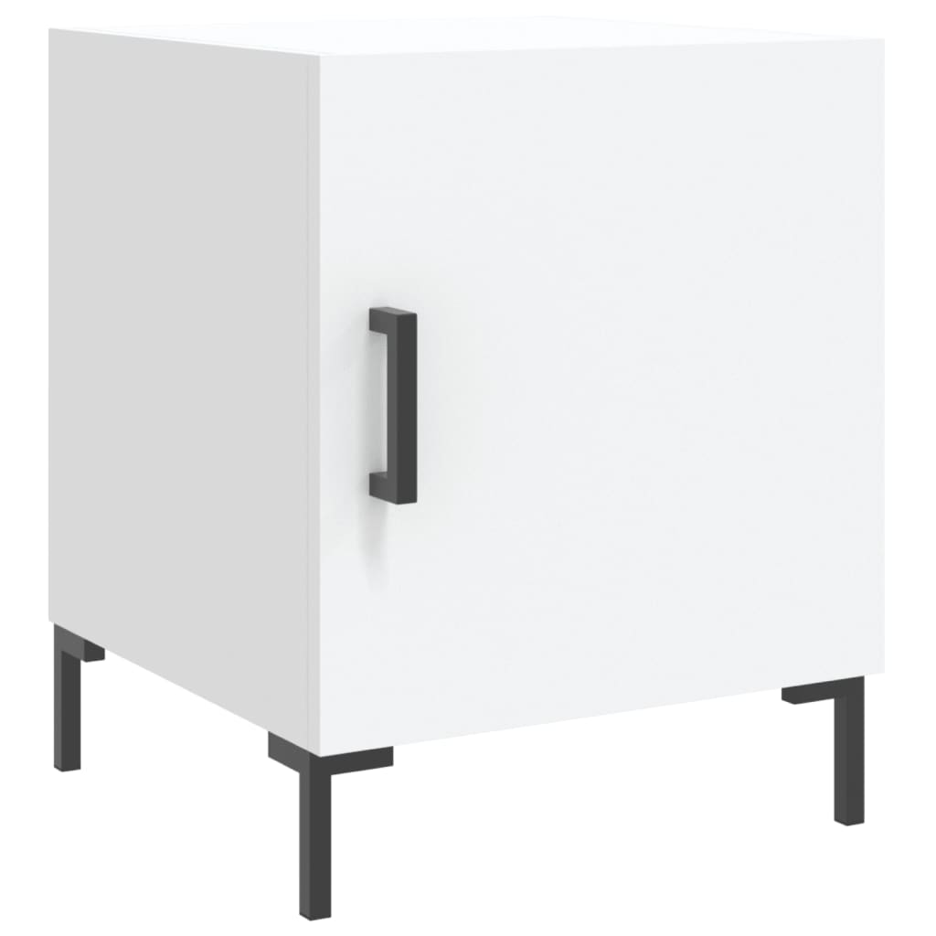 White Bedside Cabinet 40x40x50 cm - Modern Engineered Wood