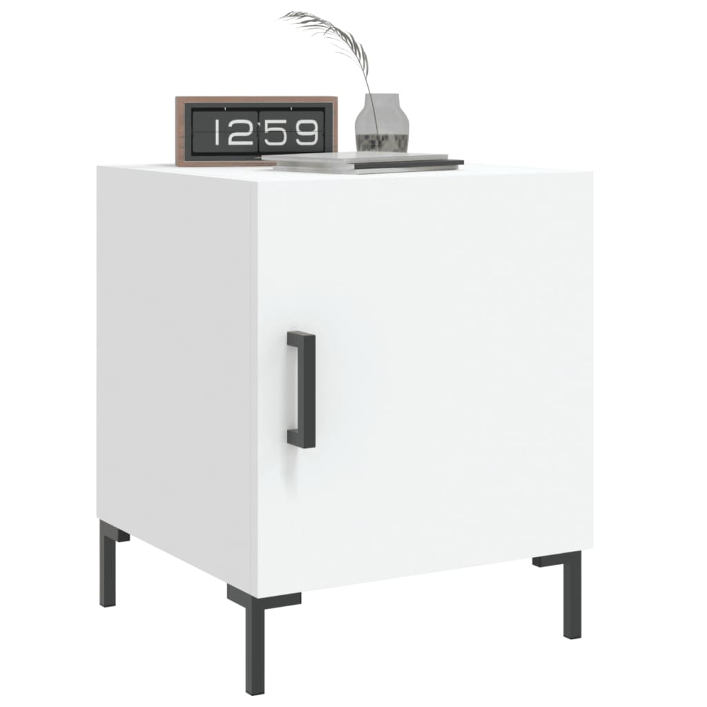 White Bedside Cabinet 40x40x50 cm - Modern Engineered Wood