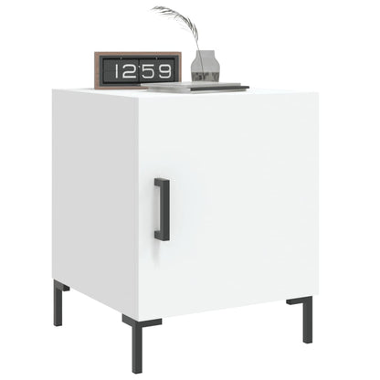 White Bedside Cabinet 40x40x50 cm - Modern Engineered Wood
