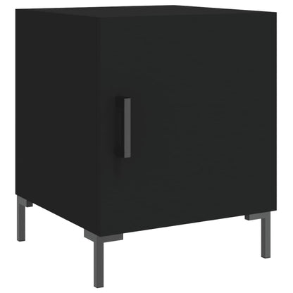 Black Engineered Wood Bedside Cabinet 40x40x50 cm