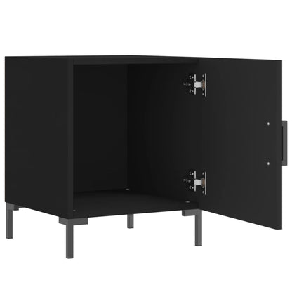 Black Engineered Wood Bedside Cabinet 40x40x50 cm