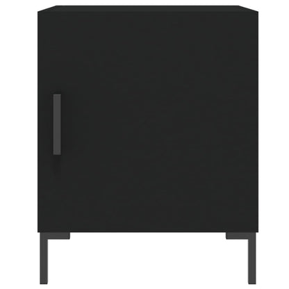 Black Engineered Wood Bedside Cabinet 40x40x50 cm