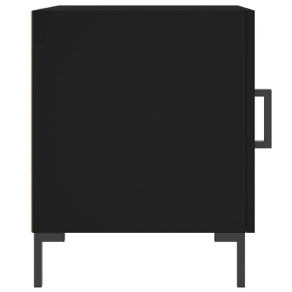 Black Engineered Wood Bedside Cabinet 40x40x50 cm
