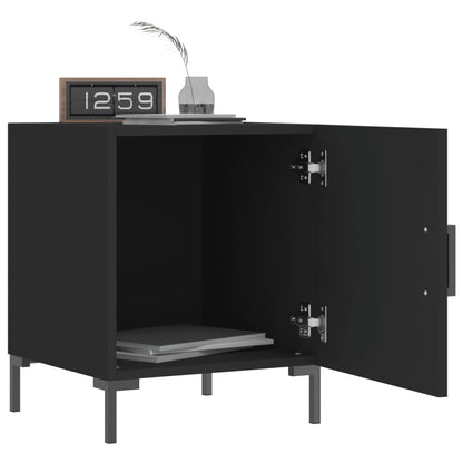 Black Engineered Wood Bedside Cabinets - Set of 2, 40x40x50 cm