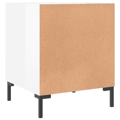 High Gloss White Bedside Cabinets Set, 40x40x50 cm, Engineered Wood