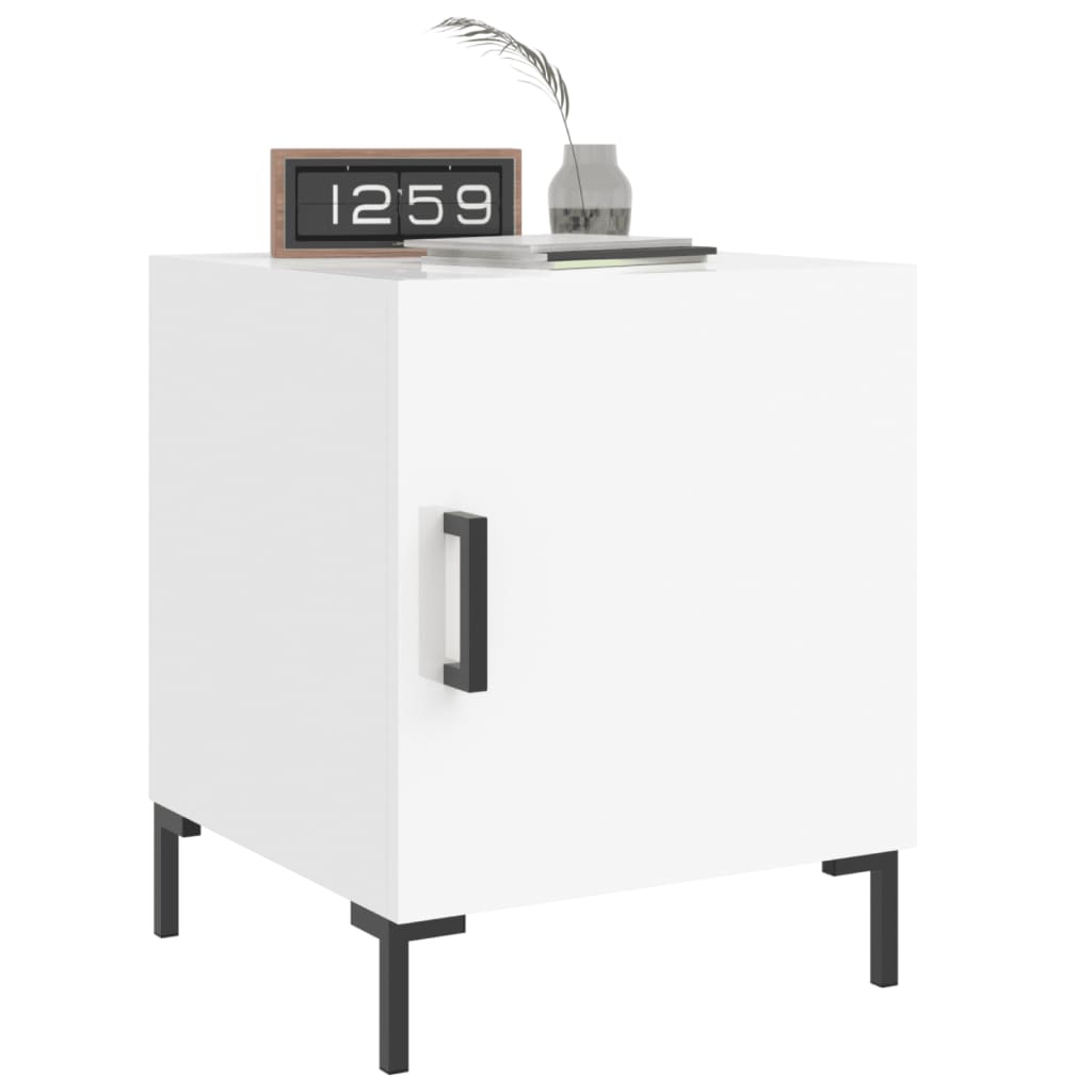 High Gloss White Bedside Cabinets Set, 40x40x50 cm, Engineered Wood