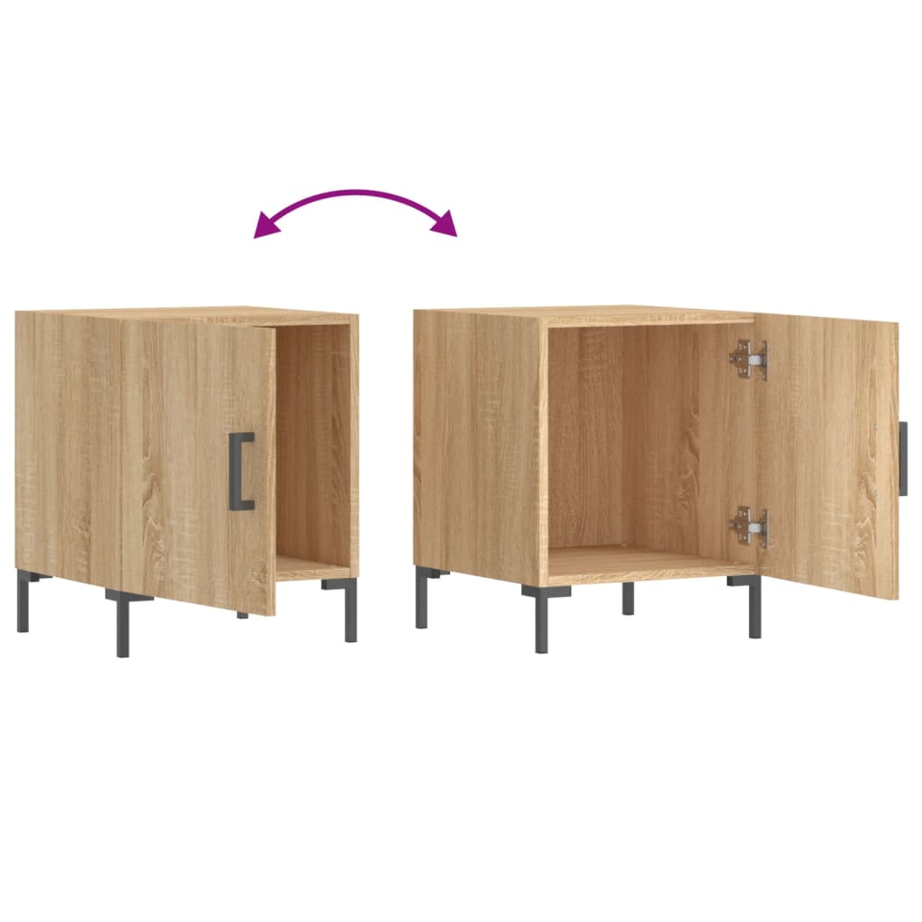 Sonoma Oak Bedside Cabinets 2pcs - Engineered Wood, 40x40x50 cm