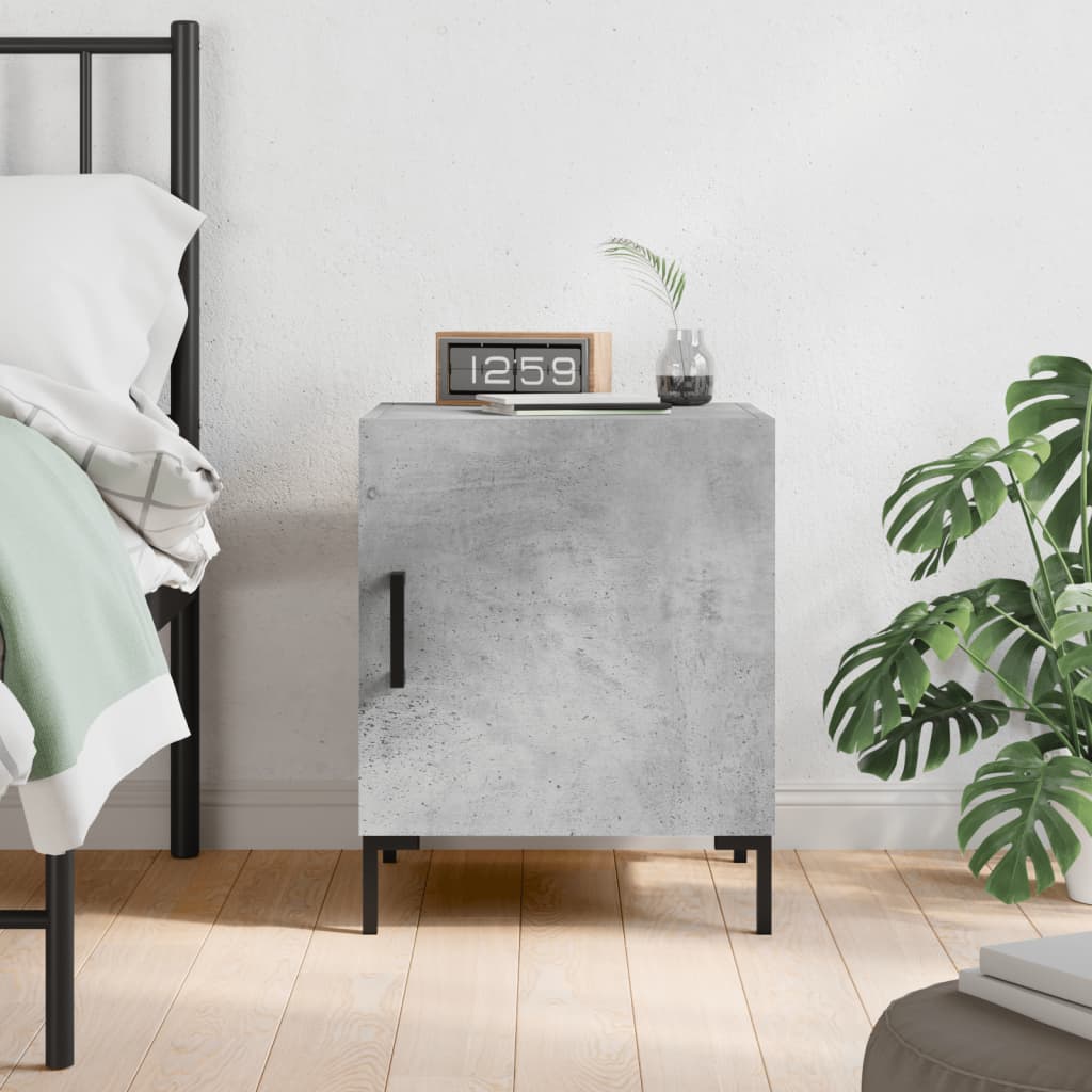 Concrete Grey Bedside Cabinet, 40x40x50 cm, Engineered Wood