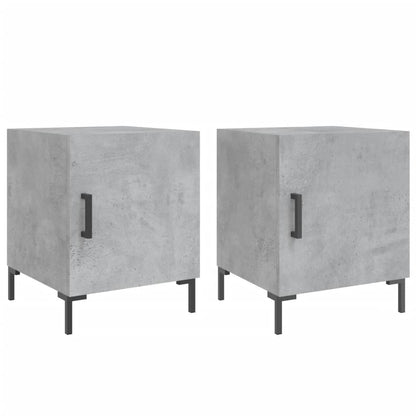 Concrete Grey Bedside Cabinets, 2 Pcs, 40x40x50 cm, Engineered Wood