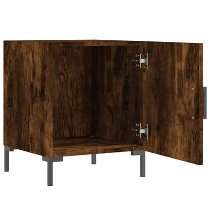 Smoked Oak Bedside Cabinet 40x40x50 cm - Durable Engineered Wood