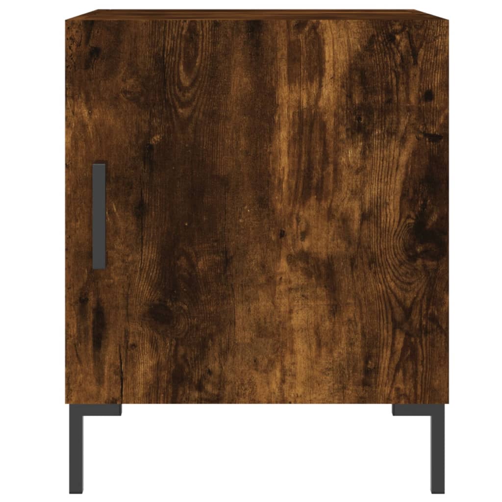 Smoked Oak Bedside Cabinet 40x40x50 cm - Durable Engineered Wood