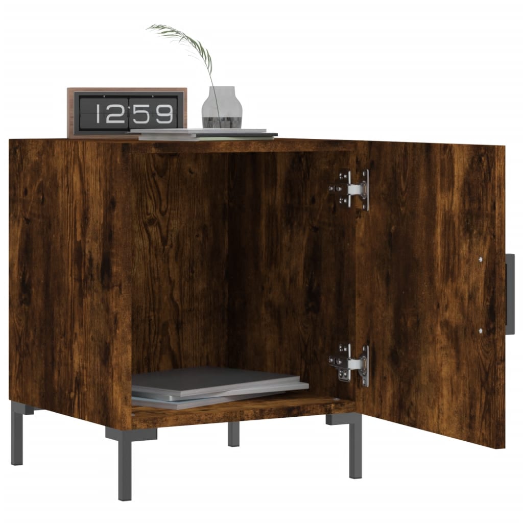 Smoked Oak Bedside Cabinet 40x40x50 cm - Durable Engineered Wood