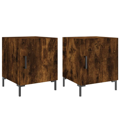 Smoked Oak Bedside Cabinets 2 Pcs - 40x40x50 cm Engineered Wood