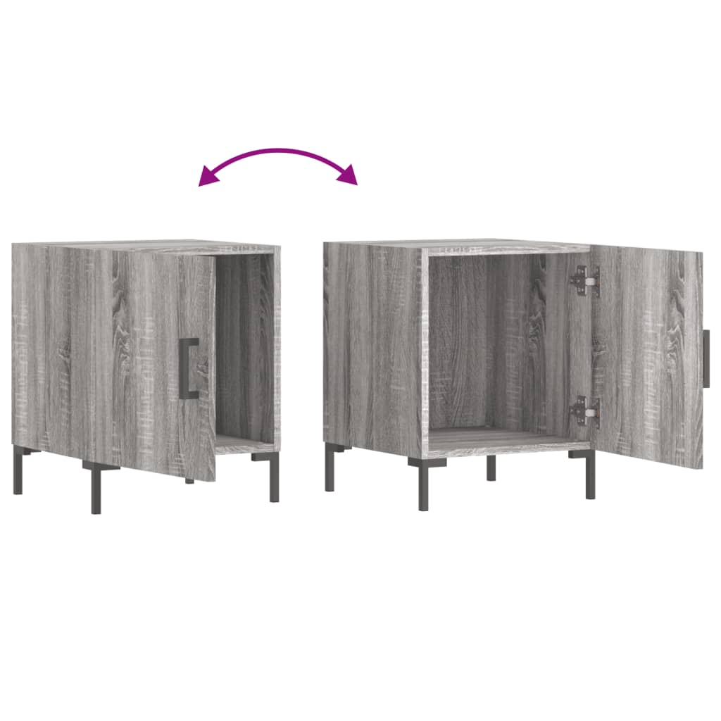 Grey Sonoma Bedside Cabinet 40x40x50 cm - Engineered Wood