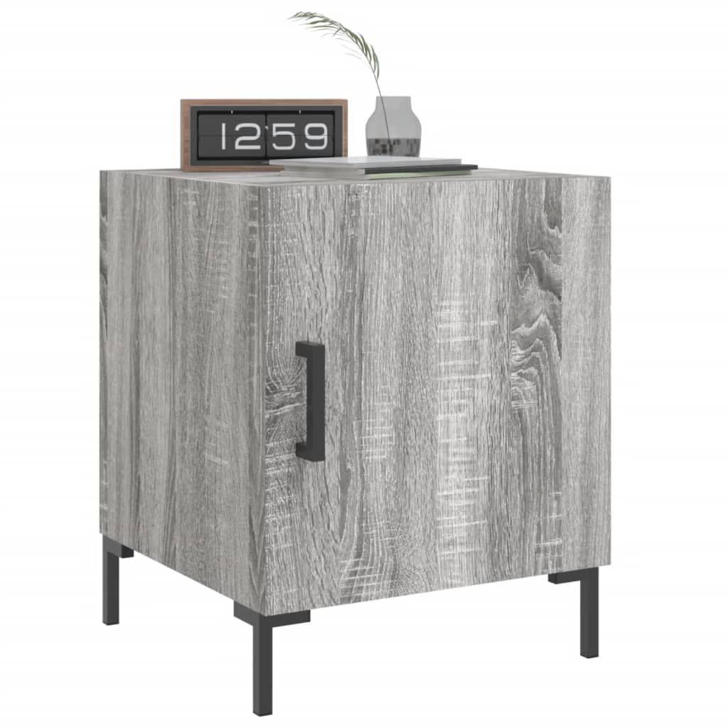 Grey Sonoma Bedside Cabinet 40x40x50 cm - Engineered Wood