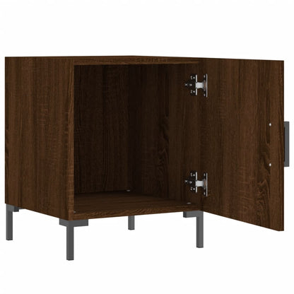 Brown Oak Bedside Cabinets Set, 2 Pcs, 40x40x50 cm, Engineered Wood