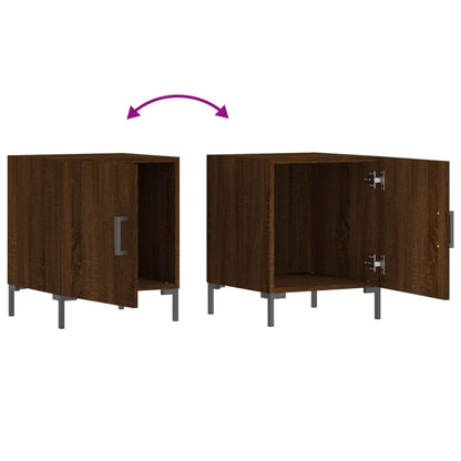 Brown Oak Bedside Cabinets Set, 2 Pcs, 40x40x50 cm, Engineered Wood