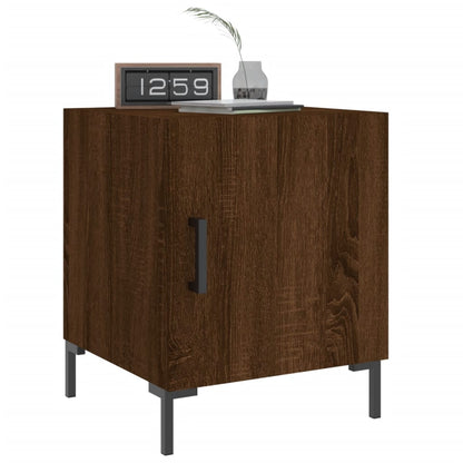 Brown Oak Bedside Cabinets Set, 2 Pcs, 40x40x50 cm, Engineered Wood