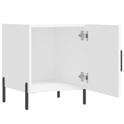 White Engineered Wood Bedside Cabinet 40x40x50 cm