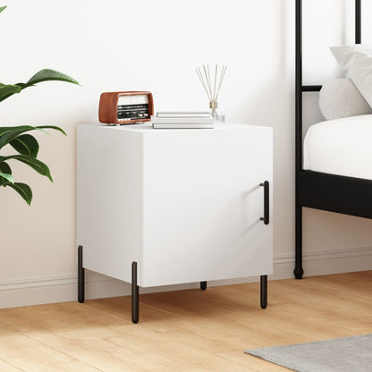 White Engineered Wood Bedside Cabinet 40x40x50 cm
