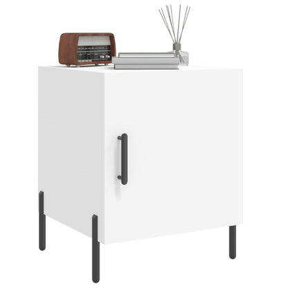 White Engineered Wood Bedside Cabinets Set of 2 - 40x40x50 cm