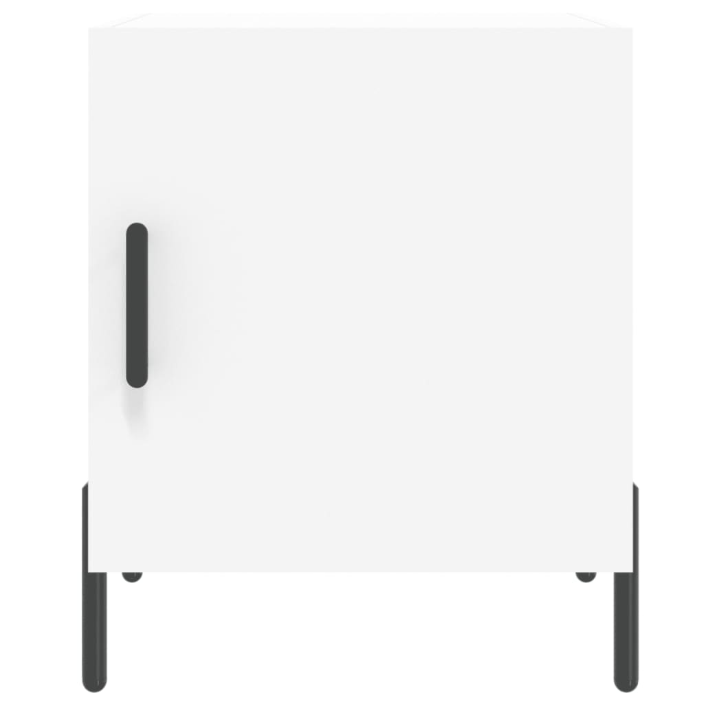 White Engineered Wood Bedside Cabinets Set of 2 - 40x40x50 cm