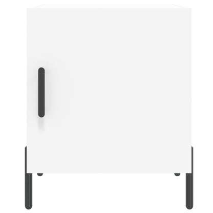 White Engineered Wood Bedside Cabinets Set of 2 - 40x40x50 cm