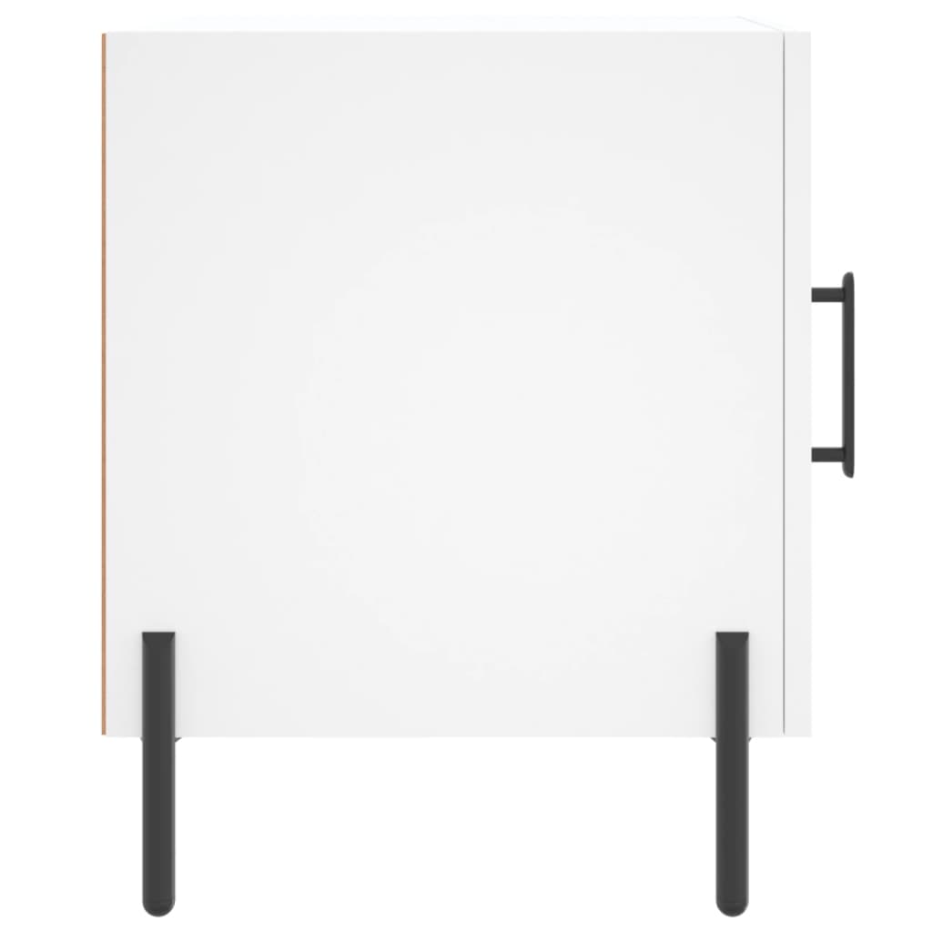White Engineered Wood Bedside Cabinets Set of 2 - 40x40x50 cm