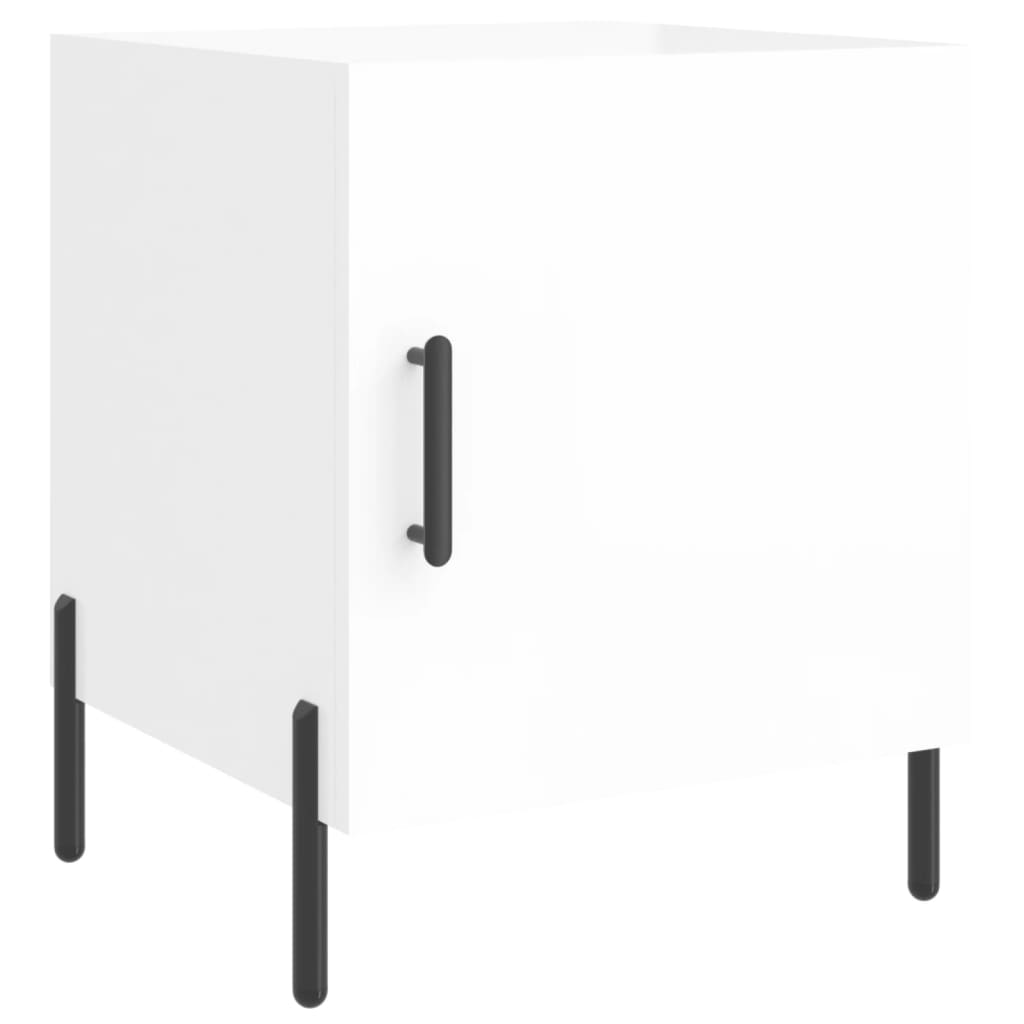 High Gloss White Bedside Cabinets Set - 2pcs, 40x40x50 cm Wood