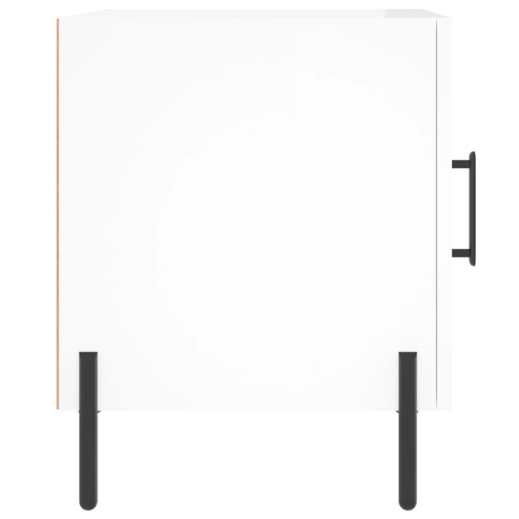 High Gloss White Bedside Cabinets Set - 2pcs, 40x40x50 cm Wood