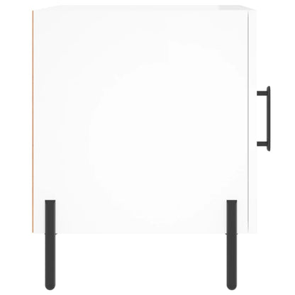 High Gloss White Bedside Cabinets Set - 2pcs, 40x40x50 cm Wood