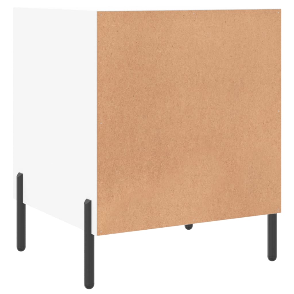 High Gloss White Bedside Cabinets Set - 2pcs, 40x40x50 cm Wood