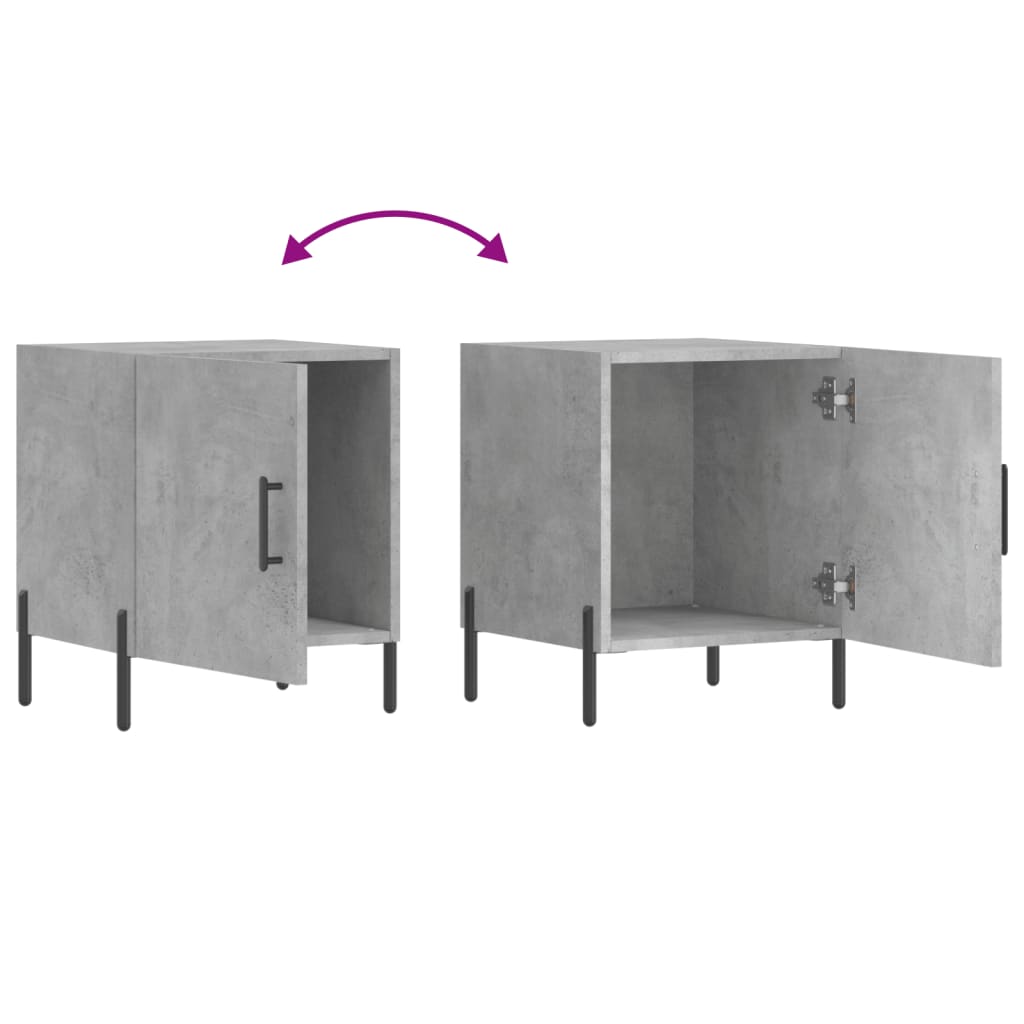 Concrete Grey Bedside Cabinets 2 pcs, Engineered Wood 40x40x50 cm