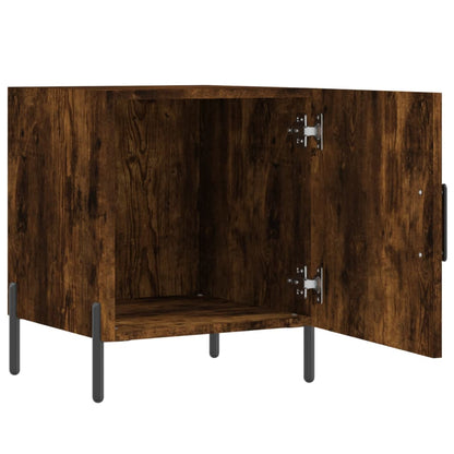 Smoked Oak Bedside Cabinet 40x40x50 cm - Engineered Wood Beauty