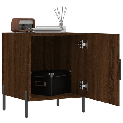 Brown Oak Bedside Cabinets Set 2pcs, 40x40x50cm, Engineered Wood