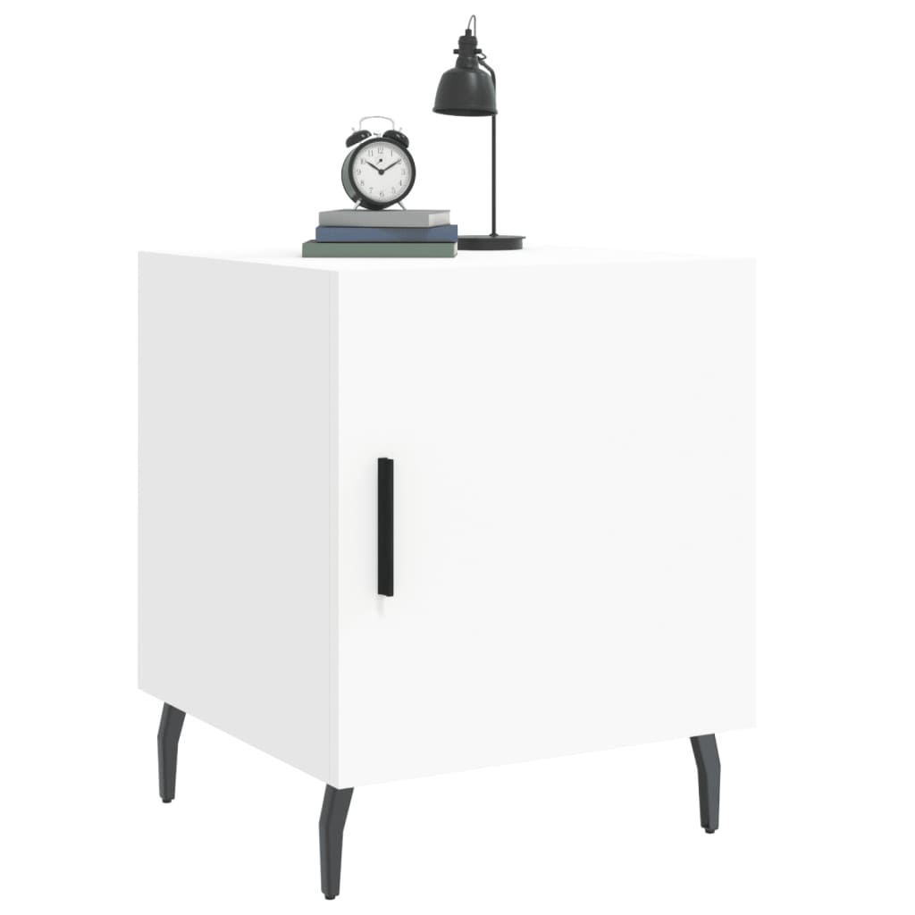Set of 2 White Bedside Cabinets 40x40x50 cm - Engineered Wood