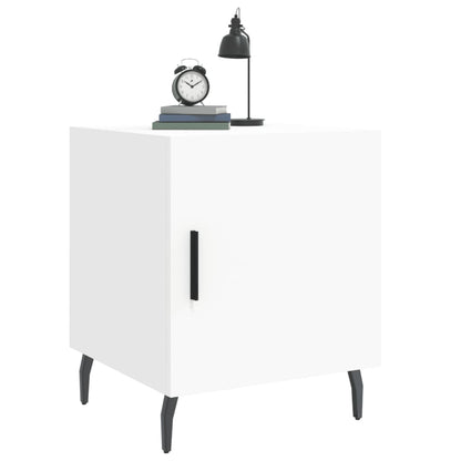 Set of 2 White Bedside Cabinets 40x40x50 cm - Engineered Wood