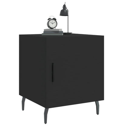 Black Bedside Cabinets 2pcs, 40x40x50cm, Engineered Wood
