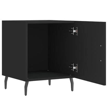 Black Bedside Cabinets 2pcs, 40x40x50cm, Engineered Wood