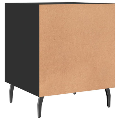 Black Bedside Cabinets 2pcs, 40x40x50cm, Engineered Wood