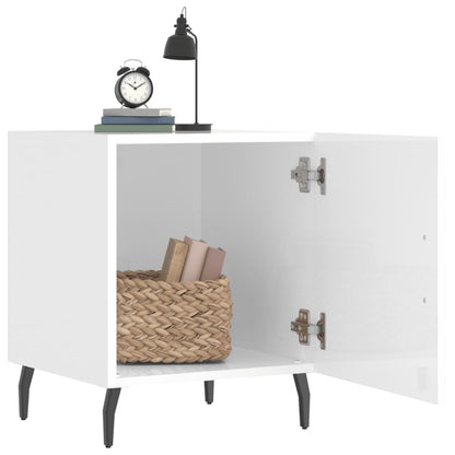 High Gloss White Bedside Cabinets 2 pcs, 40x40x50 cm, Engineered Wood